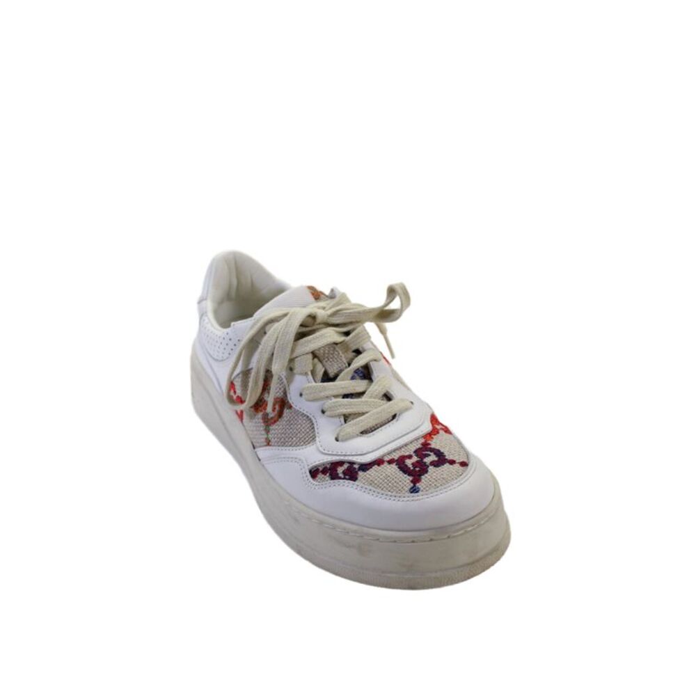 Gucci Womens Dali GG Embroidered Platform Sneakers White Size 39 9
